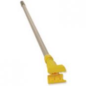 View: H225 Clamp Style Wet Mop Handle, Plastic Yellow Head, Gray Aluminum Handle